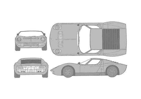 Lamborghini miura blueprint